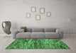 Machine Washable Oriental Emerald Green Modern Area Rugs in a Living Room,, wshabs4204emgrn