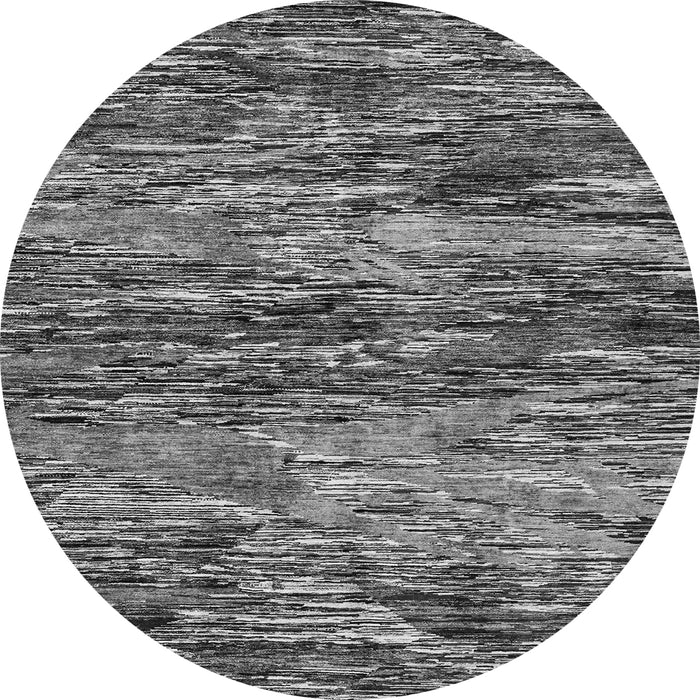 Round Machine Washable Oriental Gray Modern Rug, wshabs4204gry