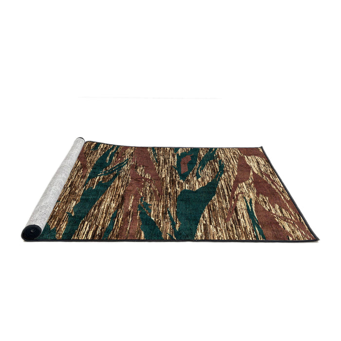 Sideview of Machine Washable Abstract Night Red Rug, wshabs4205