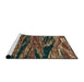 Sideview of Machine Washable Abstract Night Red Rug, wshabs4205