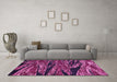 Machine Washable Oriental Pink Modern Rug in a Living Room, wshabs4205pnk