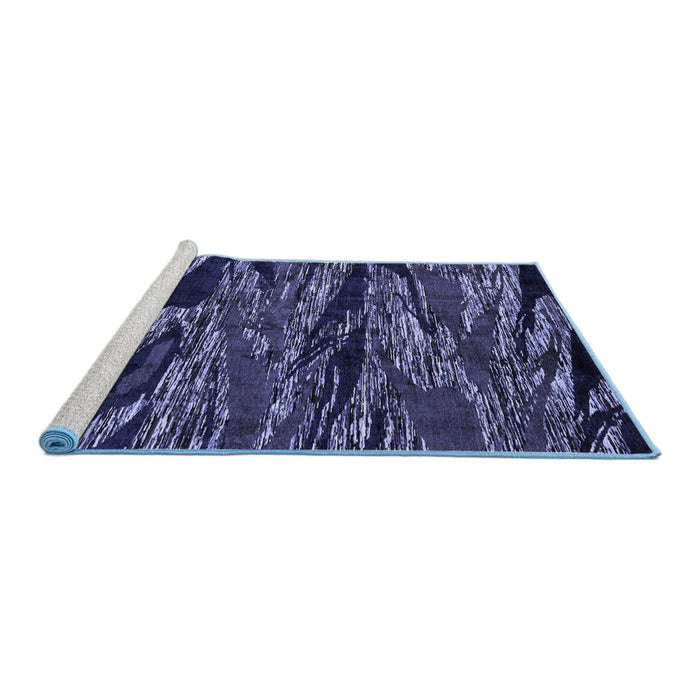 Sideview of Machine Washable Oriental Blue Modern Rug, wshabs4205blu