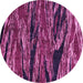 Round Machine Washable Oriental Pink Modern Rug, wshabs4205pnk