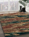 Abstract Red Oriental Rug in Family Room, abs4205