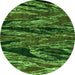 Round Machine Washable Oriental Green Modern Area Rugs, wshabs4205grn