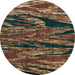 Round Abstract Red Oriental Rug, abs4205