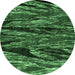 Round Oriental Emerald Green Modern Rug, abs4205emgrn