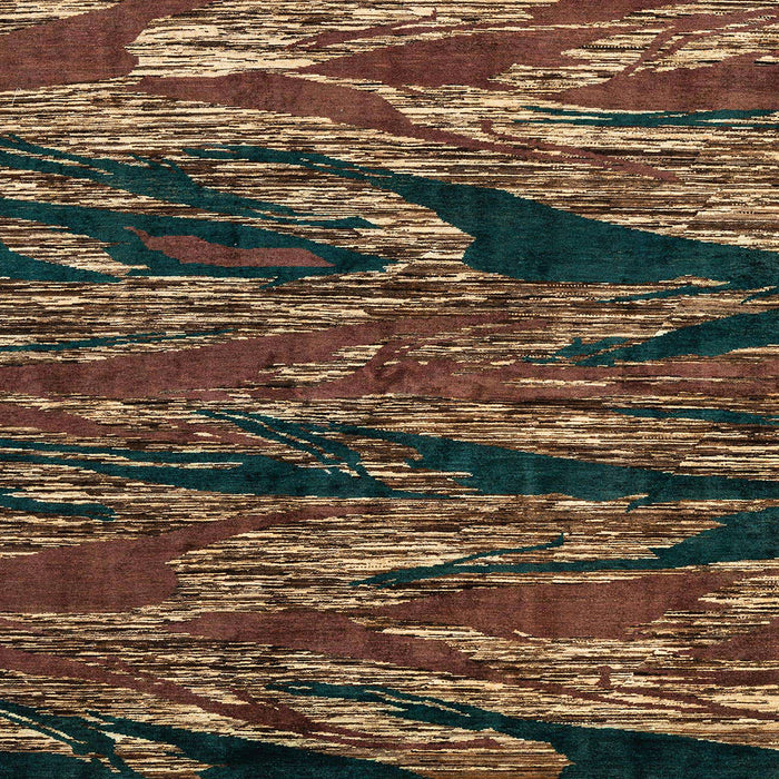 Square Abstract Red Oriental Rug, abs4205