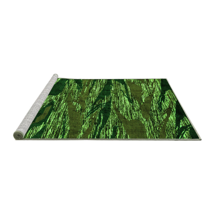 Sideview of Machine Washable Oriental Green Modern Area Rugs, wshabs4205grn