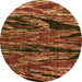 Round Oriental Orange Modern Rug, abs4205org