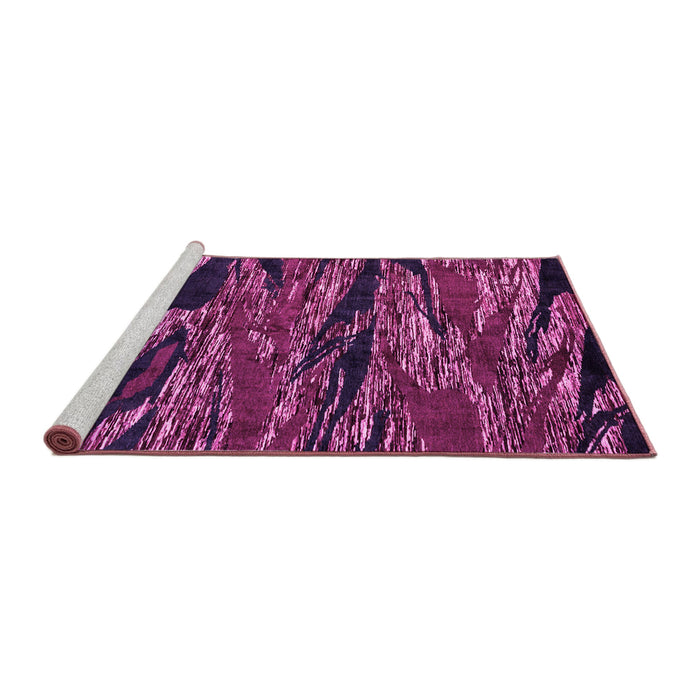 Sideview of Machine Washable Oriental Pink Modern Rug, wshabs4205pnk
