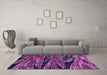 Machine Washable Oriental Purple Modern Area Rugs in a Living Room, wshabs4205pur