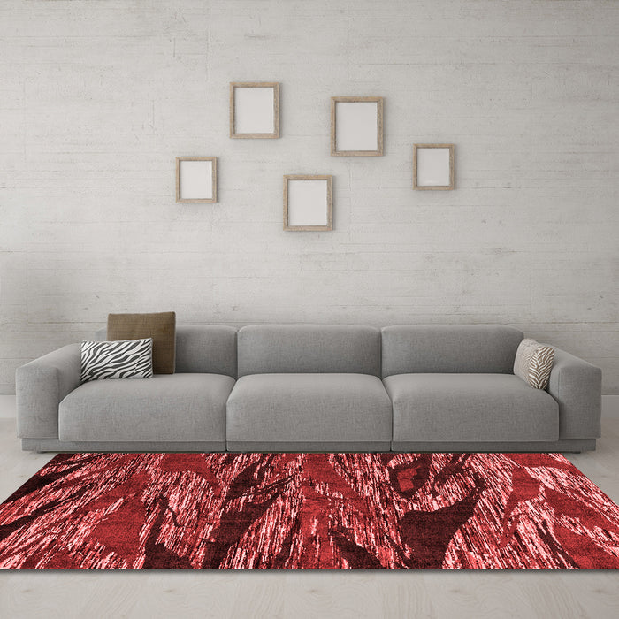 Modern Red Washable Rugs