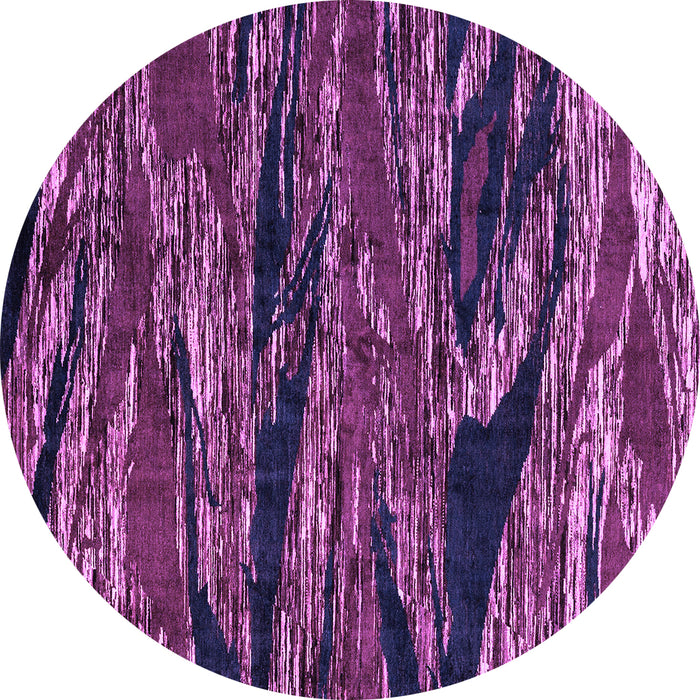 Round Machine Washable Oriental Purple Modern Area Rugs, wshabs4205pur