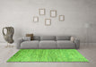 Machine Washable Oriental Green Modern Area Rugs in a Living Room,, wshabs4206grn