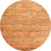 Round Machine Washable Oriental Orange Modern Area Rugs, wshabs4206org