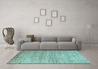 Machine Washable Oriental Light Blue Modern Rug, wshabs4206lblu