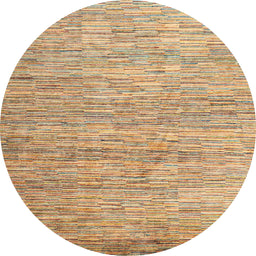 Round Machine Washable Abstract Light Brown Rug, wshabs4206