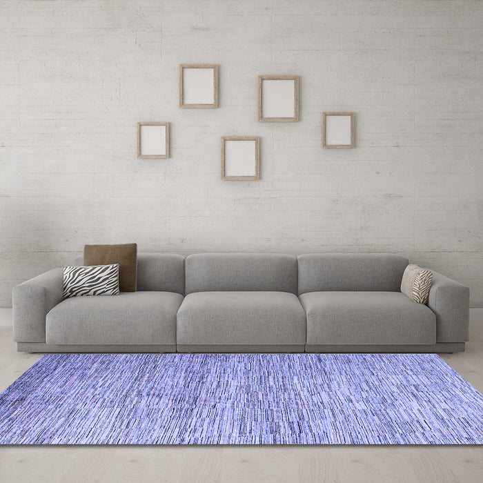 Machine Washable Oriental Blue Modern Rug in a Living Room, wshabs4206blu