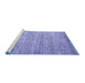 Sideview of Machine Washable Oriental Blue Modern Rug, wshabs4206blu