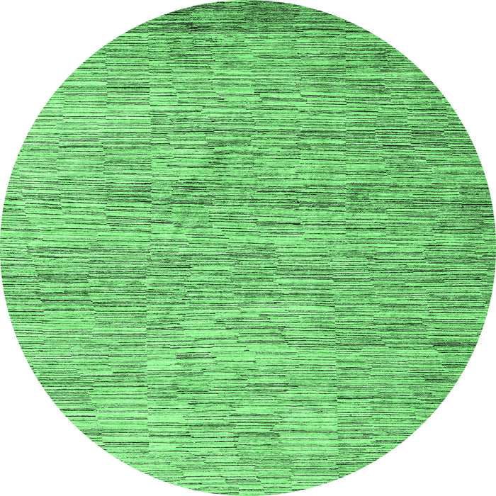 Round Machine Washable Oriental Emerald Green Modern Area Rugs, wshabs4206emgrn