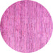 Round Oriental Pink Modern Rug, abs4206pnk