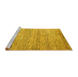 Sideview of Machine Washable Oriental Yellow Modern Rug, wshabs4206yw