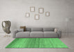 Machine Washable Oriental Emerald Green Modern Area Rugs in a Living Room,, wshabs4207emgrn