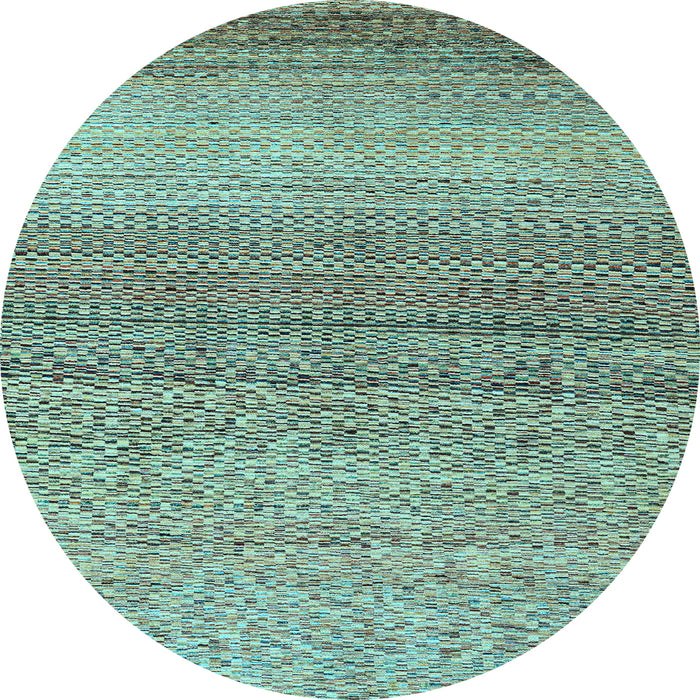 Round Oriental Light Blue Modern Rug, abs4207lblu