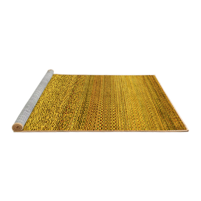 Sideview of Machine Washable Oriental Yellow Modern Rug, wshabs4207yw