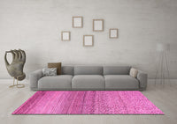 Machine Washable Oriental Pink Modern Rug, wshabs4207pnk