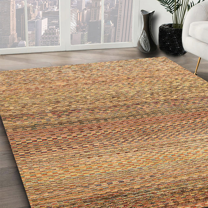 Abstract Red Oriental Rug in Family Room, abs4207