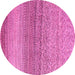 Round Oriental Pink Modern Rug, abs4207pnk