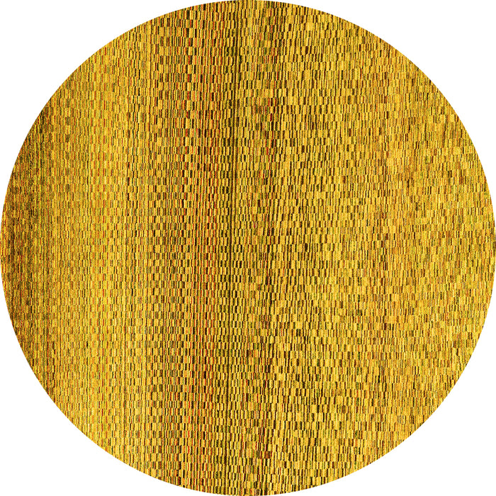 Round Oriental Yellow Modern Rug, abs4207yw