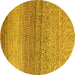 Round Oriental Yellow Modern Rug, abs4207yw