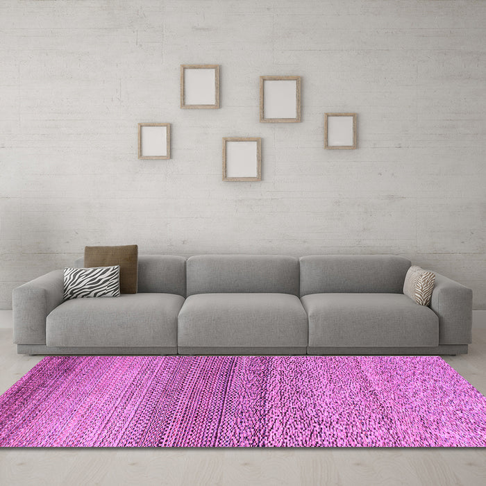 Machine Washable Oriental Purple Modern Area Rugs in a Living Room, wshabs4207pur