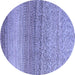 Round Oriental Blue Modern Rug, abs4207blu