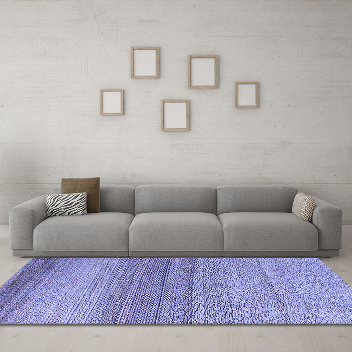 Machine Washable Oriental Blue Modern Rug in a Living Room, wshabs4207blu