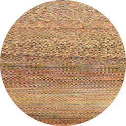 Round Abstract Red Oriental Rug, abs4207