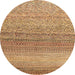 Round Abstract Red Oriental Rug, abs4207