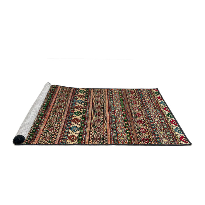 Sideview of Machine Washable Abstract Night Red Rug, wshabs4208