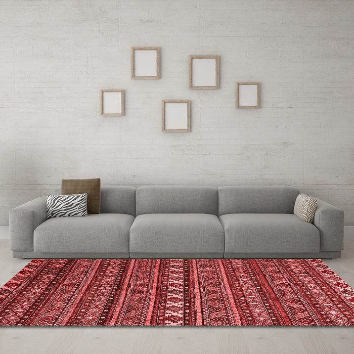 Modern Red Washable Rugs