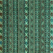 Square Machine Washable Oriental Turquoise Modern Area Rugs, wshabs4208turq