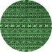 Round Oriental Emerald Green Modern Rug, abs4208emgrn