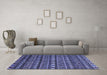 Machine Washable Oriental Blue Modern Rug in a Living Room, wshabs4208blu