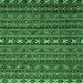 Square Machine Washable Oriental Emerald Green Modern Area Rugs, wshabs4208emgrn