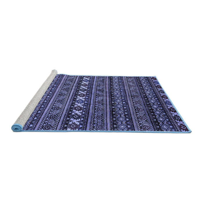 Sideview of Machine Washable Oriental Blue Modern Rug, wshabs4208blu
