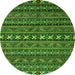 Round Oriental Green Modern Rug, abs4208grn