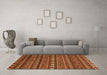 Machine Washable Oriental Orange Modern Area Rugs in a Living Room, wshabs4208org
