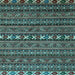 Square Machine Washable Oriental Light Blue Modern Rug, wshabs4208lblu